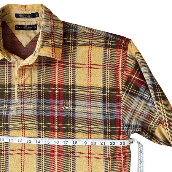 Tommy Hilfiger Plaid Rugby Shirt, Warm Rugby with excellent vintage quality, XL - Picture 7 of 10